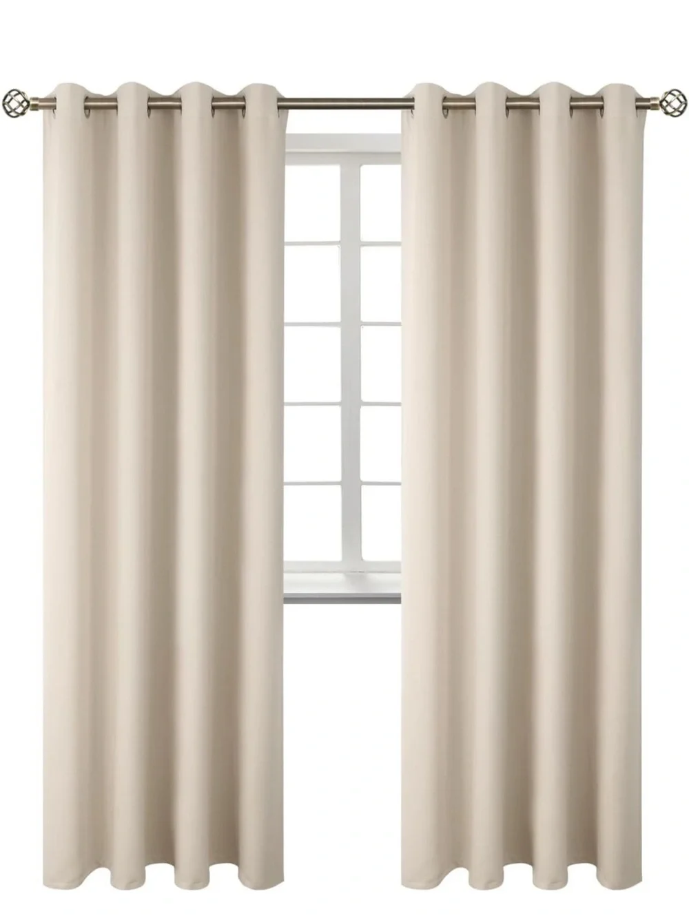Champagne thermal darkening curtains 52x84” NEW